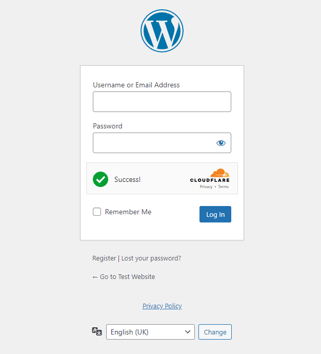 Cloudflare Turnstile Widget