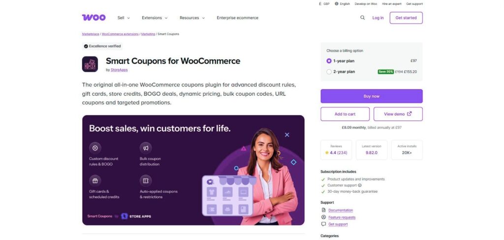Smart Coupons by StoreApps on the WooCommerce.com marketplace