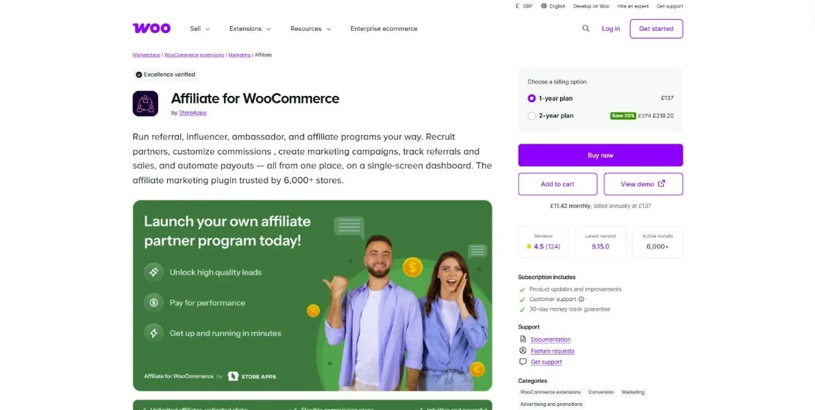 Affiliate for WooCommerce by StoreApps on the WooCommerce.com Marketplace